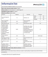 Myčka Philco PD 1266 EA informační list new